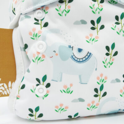 Couche lavable Te2 (Tout en Deux) bambou – Éléphant Tendresse