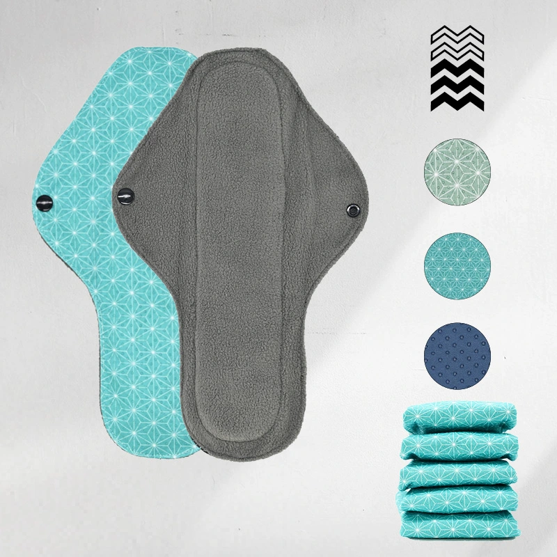 5 serviettes hygiéniques lavables (Gamme M) - Flux moyen à fort - Mypads