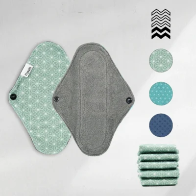 5 serviettes hygiéniques lavables (Gamme S) – Flux léger à moyen – Mypads