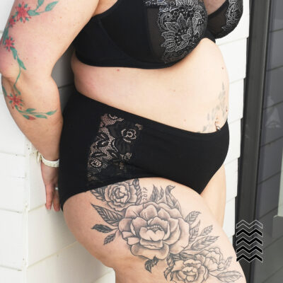 Culotte menstruelle taille haute Astrée – Flux fort – Grande Taille