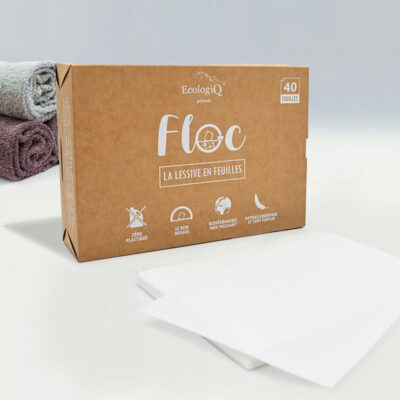 Lessive en feuilles FLOC – 200 lavages ( 0,27€/ lavage ) – Marque Française