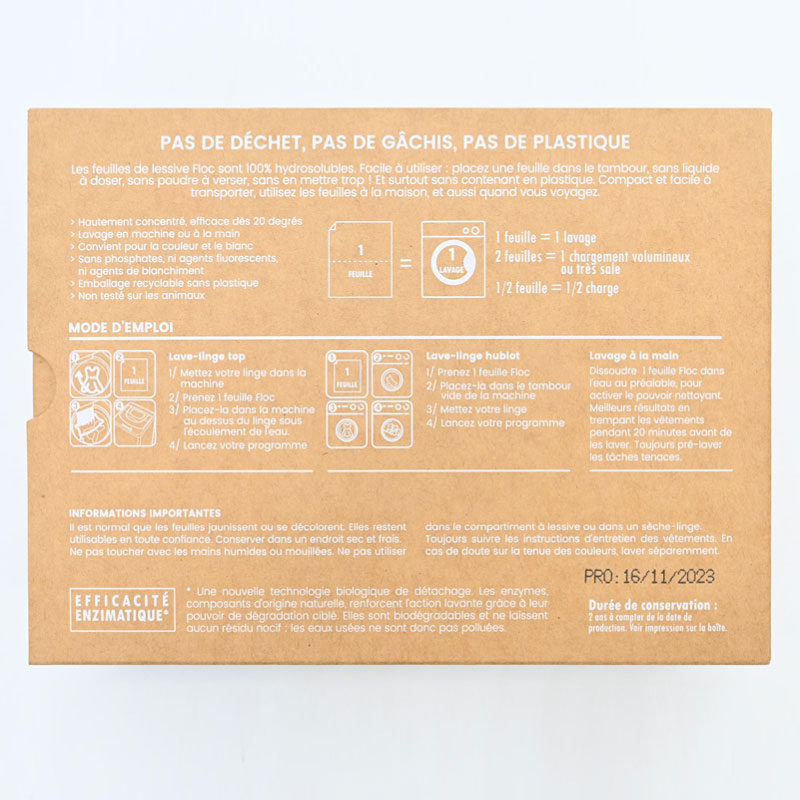 Lessive en feuilles FLOC - 120 lavages (0,29cts le lavage) – Image 6