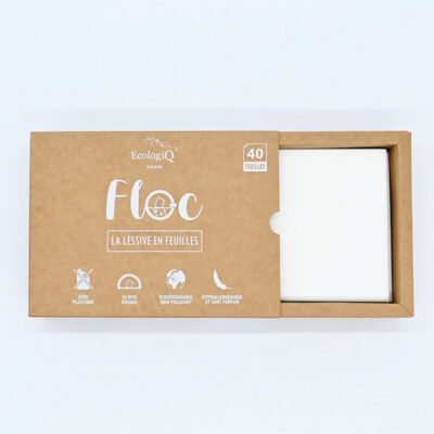 Lessive en feuilles FLOC – 120 lavages (0,29€/ lavage)- Efficacité basse température
