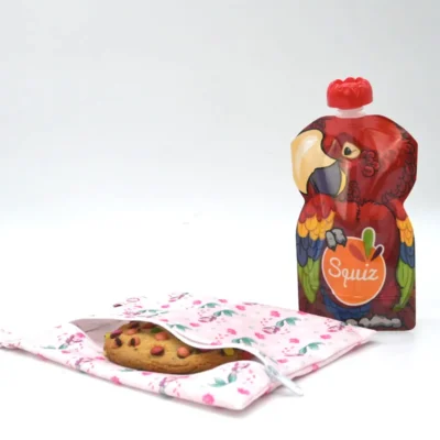 Kit gouter maternelle – Compote réutilisable et pochette à gouter – A personnaliser