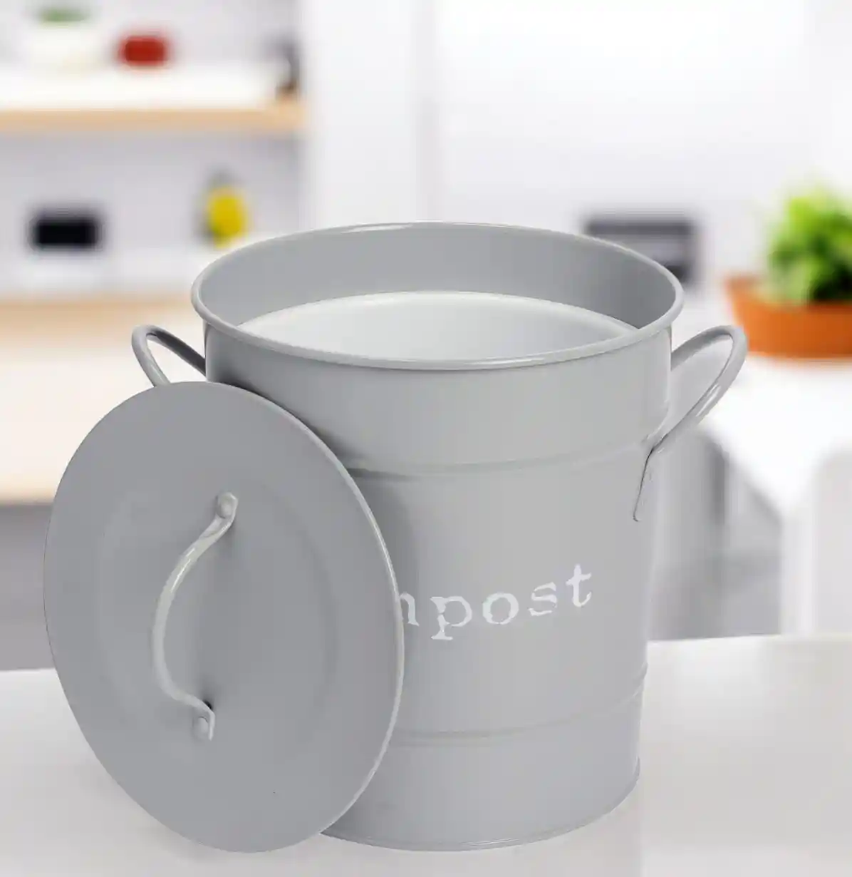 Seau à compost de cuisine 3,2L - Intérieur amovible - Grey