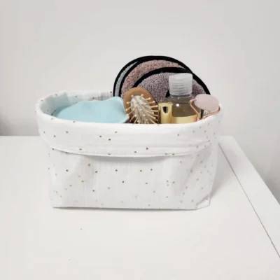 Panière lingettes taille L – Double gaze de coton.