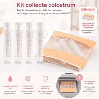 Kit Recueil Colostrum – 4 recueils + 2 Pochettes de conservation congélateur