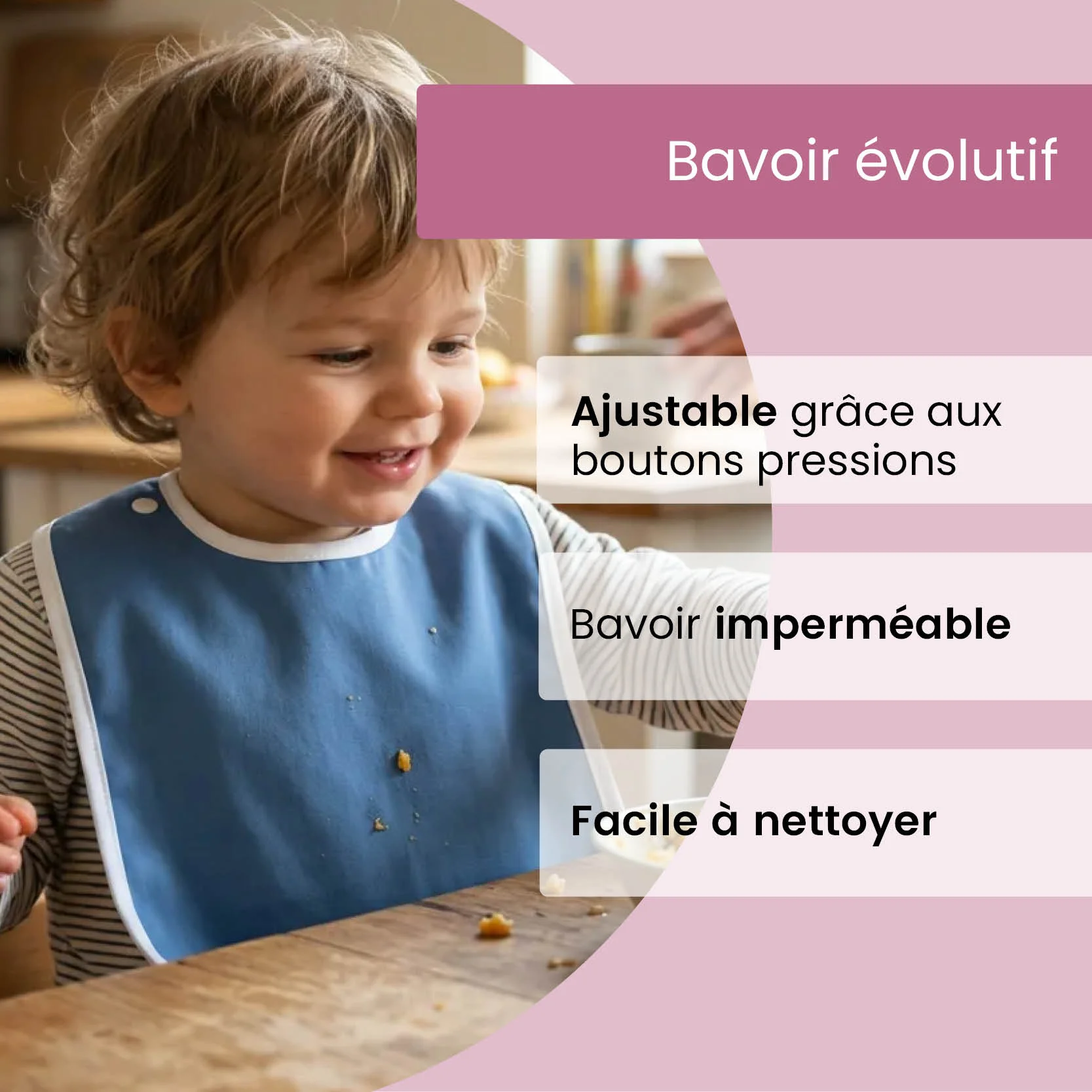 7 bavoirs brevetés évolutifs – Garçon – Image 5