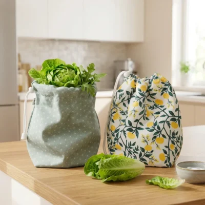 Lot de 2 sacs à salade – (Coloris à choisir)