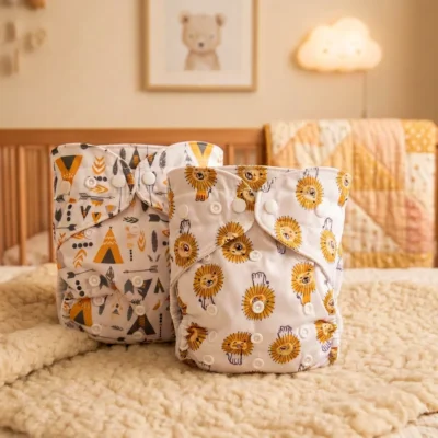 2 couches lavables Te1M (Tout en Un) – Tipi et Lion