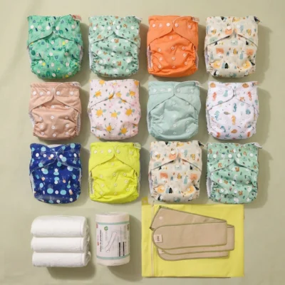 Pack démarrage 12 couches lavables Tout en un (Te1)  Microfibre + accessoires