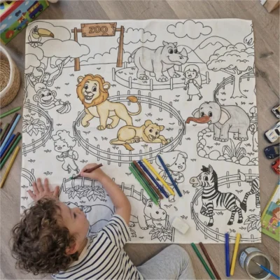 2 Tapis de coloriage lavables (90 x 90 cm) – Coloris à choisir