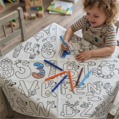 2 Tapis de coloriage lavables (90 x 90 cm) – Coloris à choisir